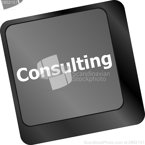 Image of keyboard with key consulting, business concept