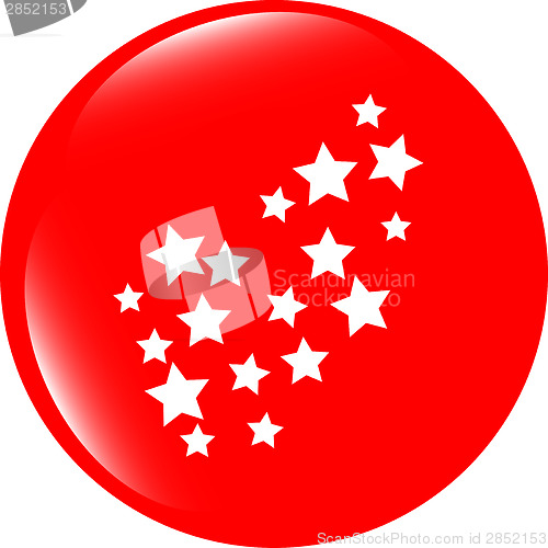 Image of stars set on web button (icon) isolated on white