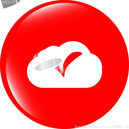 Image of speech bubbles cloud with check mark web icon