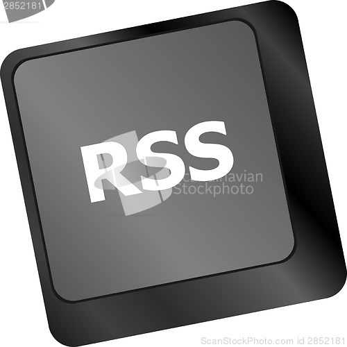 Image of RSS button on keyboard key close-up