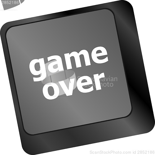 Image of Computer keyboard with game over key - technology background