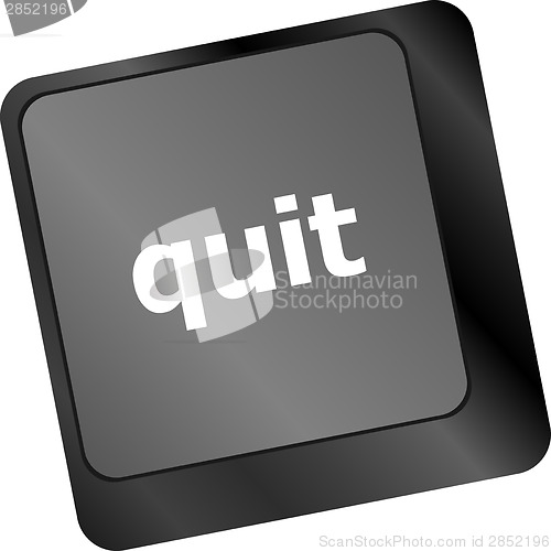 Image of quit button on black internet computer keyboard