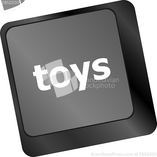 Image of toys word on computer keyboard pc key