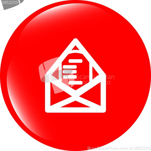 Image of mail envelope icon web button isolated on white