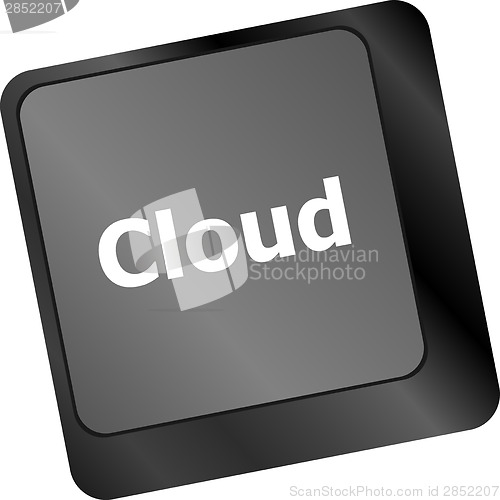 Image of keyboard key with cloud computing button