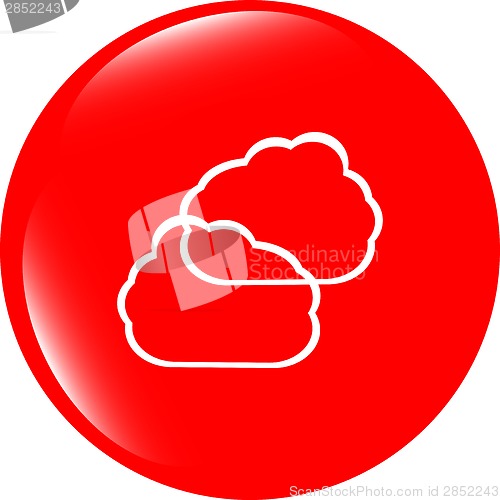 Image of Cloud icon button, web button isolated on white