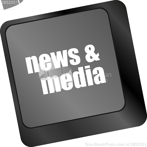 Image of Computer keyboard with news and media key. business concept