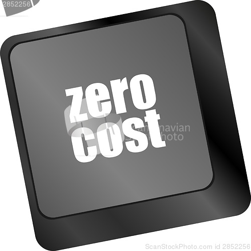 Image of zero cost button on computer keyboard key