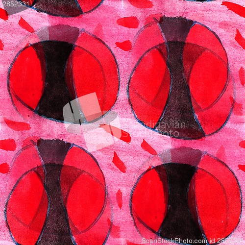 Image of ornament black, purple,red drawing usa colorful pattern water an