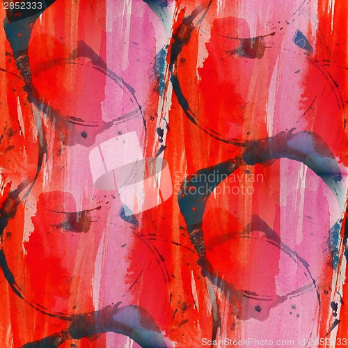 Image of grunge  ancient ornament red, black drawing usa colorful pattern