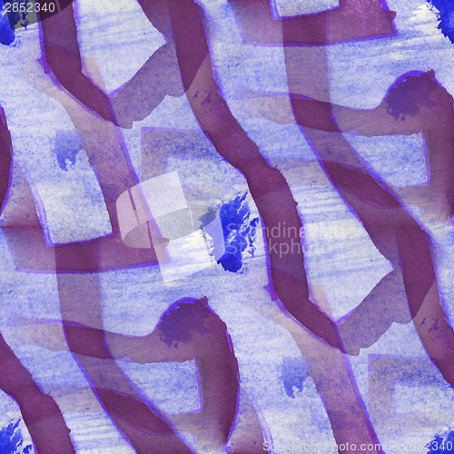 Image of ancient ornament drawing purple, blue usa colorful pattern water