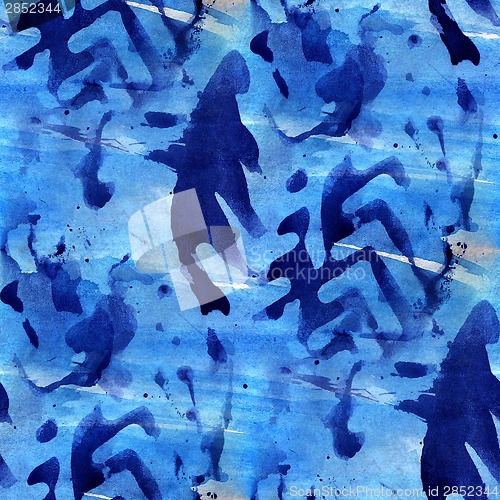Image of grunge  ancient ornament drawing usa colorful blue pattern water