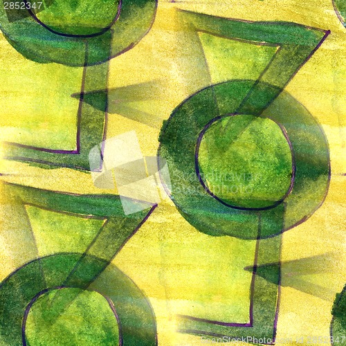 Image of ornament drawing usa yellow, green colorful pattern water ancien