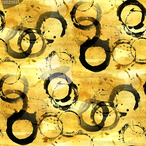 Image of grunge ancient black, yellow ornament drawing usa colorful patte