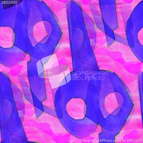 Image of ancient purple, blue ornament drawing usa colorful pattern water