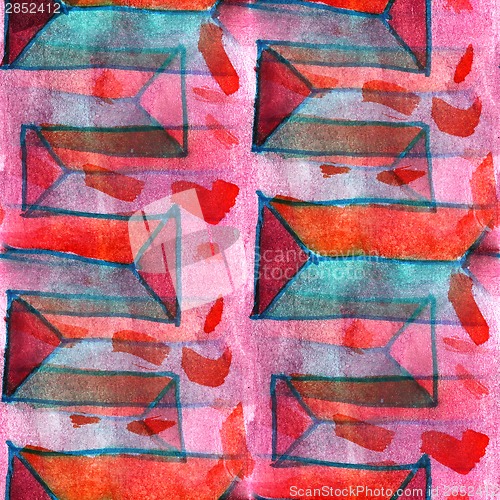 Image of ornament drawing green, red usa colorful pattern water ancient t