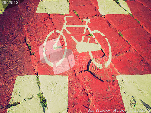 Image of Retro look Bike lane sign