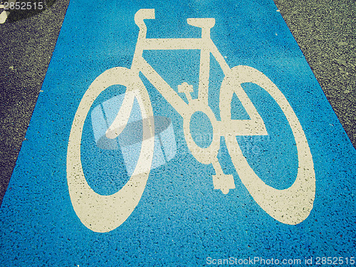 Image of Retro look Bike lane sign