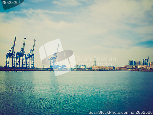 Image of Retro look Harbour Genoa Italy