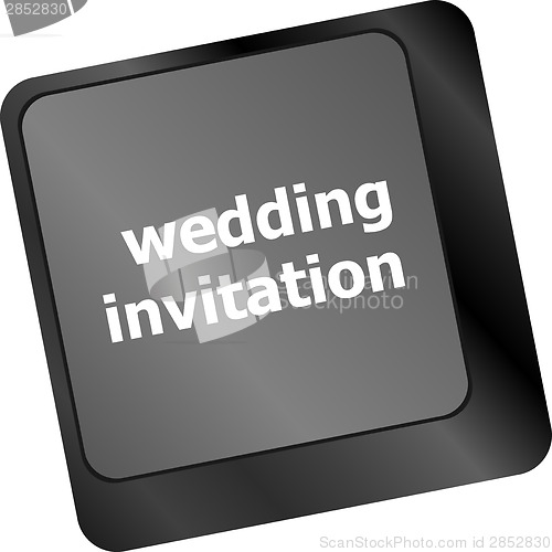 Image of Wedding invitation word button on keyboard key