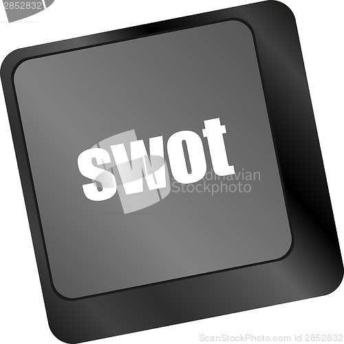 Image of swot word on computer keyboard key button