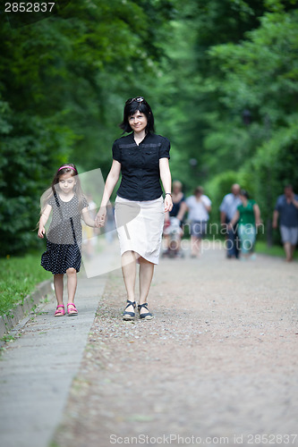 Image of Mother and daughter in park