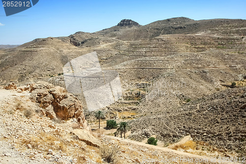 Image of Rocky Sahara desert in southern Tunisia