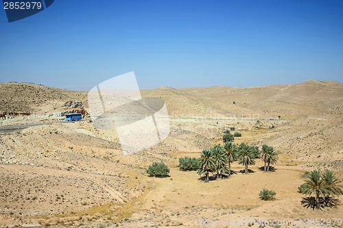 Image of Bus driving thorugh Sahara