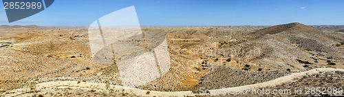 Image of Panoramic view of Sahara desert in southern Tunisia