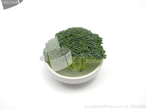 Image of broccoli in a little bowl of chinaware