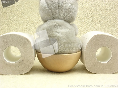 Image of Soft and hygienic sanitary objects on beige background