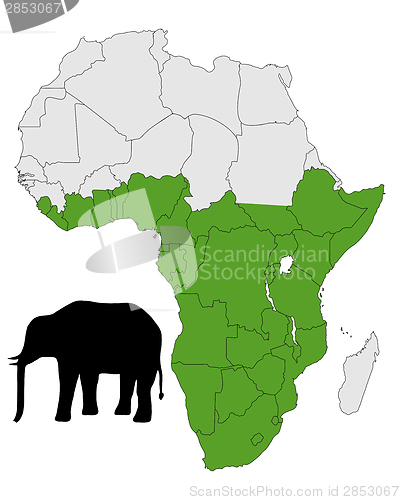 Image of African elephant range