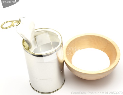 Image of Detailed and colorful image of tin can with coconut milk