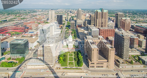 Image of Aerial View of the city of Saint Louis, Missouri as seen from th