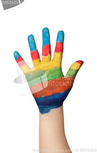 Image of Colorful painted hand