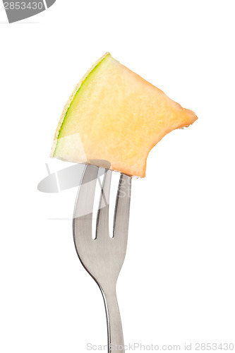 Image of Cantaloupe held by a fork