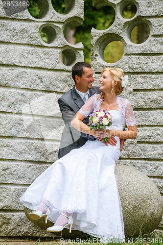 Image of beautiful young wedding couple