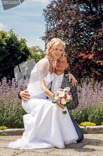 Image of beautiful young wedding couple