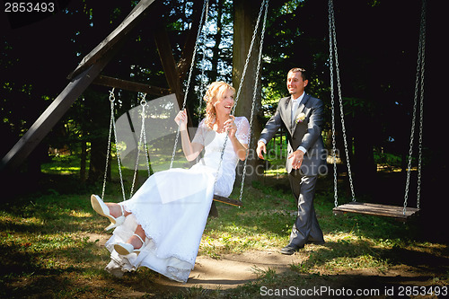 Image of beautiful young wedding couple