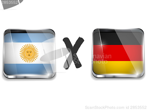 Image of Argentina versus Germany Flag Soccer Game