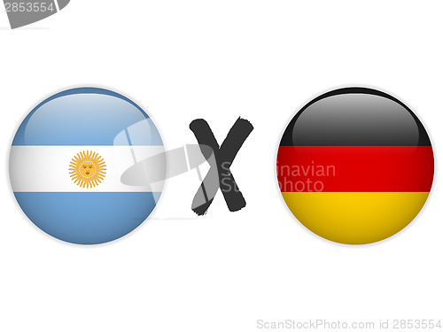 Image of Argentina versus Germany Flag Soccer Game