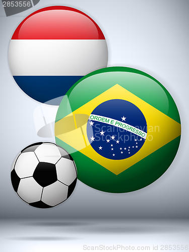 Image of Netherlands versus Brazil Flag Soccer Game