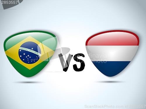 Image of Netherlands versus Brazil Flag Soccer Game