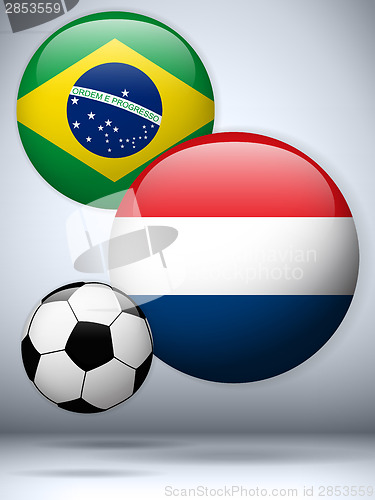 Image of Netherlands versus Brazil Flag Soccer Game