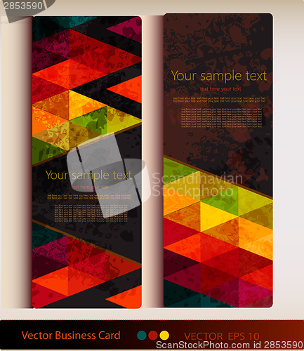 Image of Set of abstract geometric business card