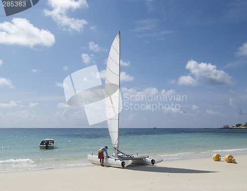 Image of Preparing a catamaran