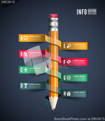Image of Creative Template with pencil ribbon
