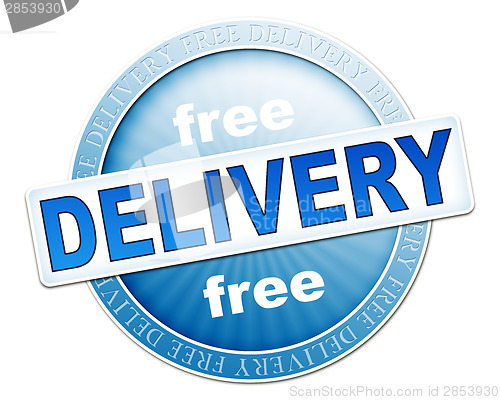 Image of free delivery button blue