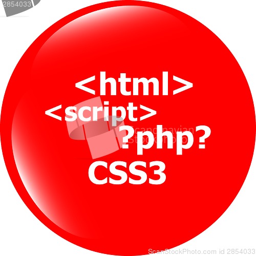 Image of Code sign icon. Programming language symbol. Circles buttons