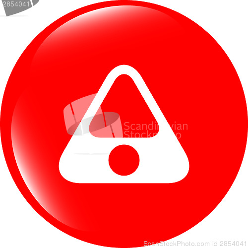 Image of Attention caution sign icon. Hazard warning symbol. Modern UI website button